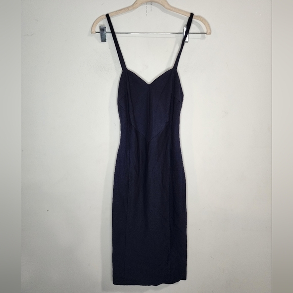 Torn By Ronny Kobo Navy Blue V Neck Sleeveless Women Small Mini Cocktail Dress - Picture 1 of 8